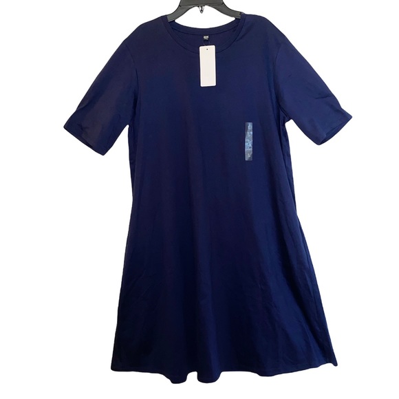 Uniqlo Womens Mercerized Cotton 1/2 sleeve A line t-shirt dress (NEW WITH TAGS) - Picture 5 of 14